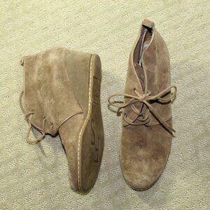 Franco Sarto 8.5M Annabelle Light Brown Suede Leather Wedge Heel Ankle Bootie
